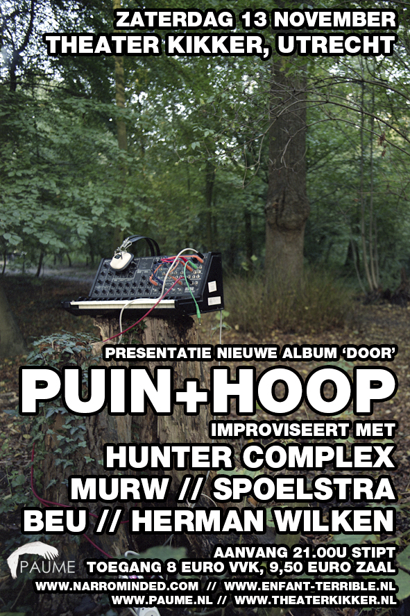 flyer: puin + hoop door release party, theater kikker, utrecht - november 13 2010