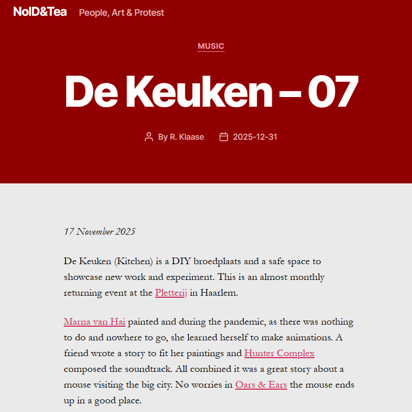 noid&tea review: oars and ears screening, de keuken, pletterij, haarlem - 17 november 2025